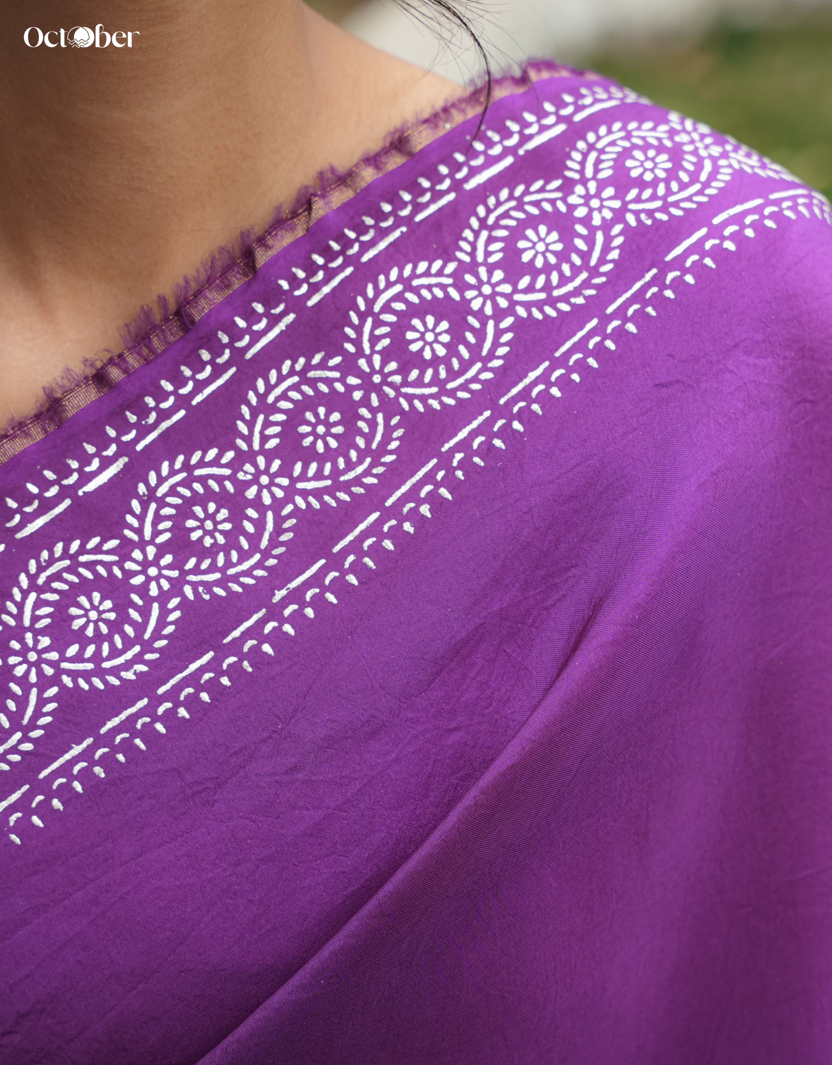Chandi Ki Saree - Purple Silver Border Silk Saree (Pure Silver Saree)