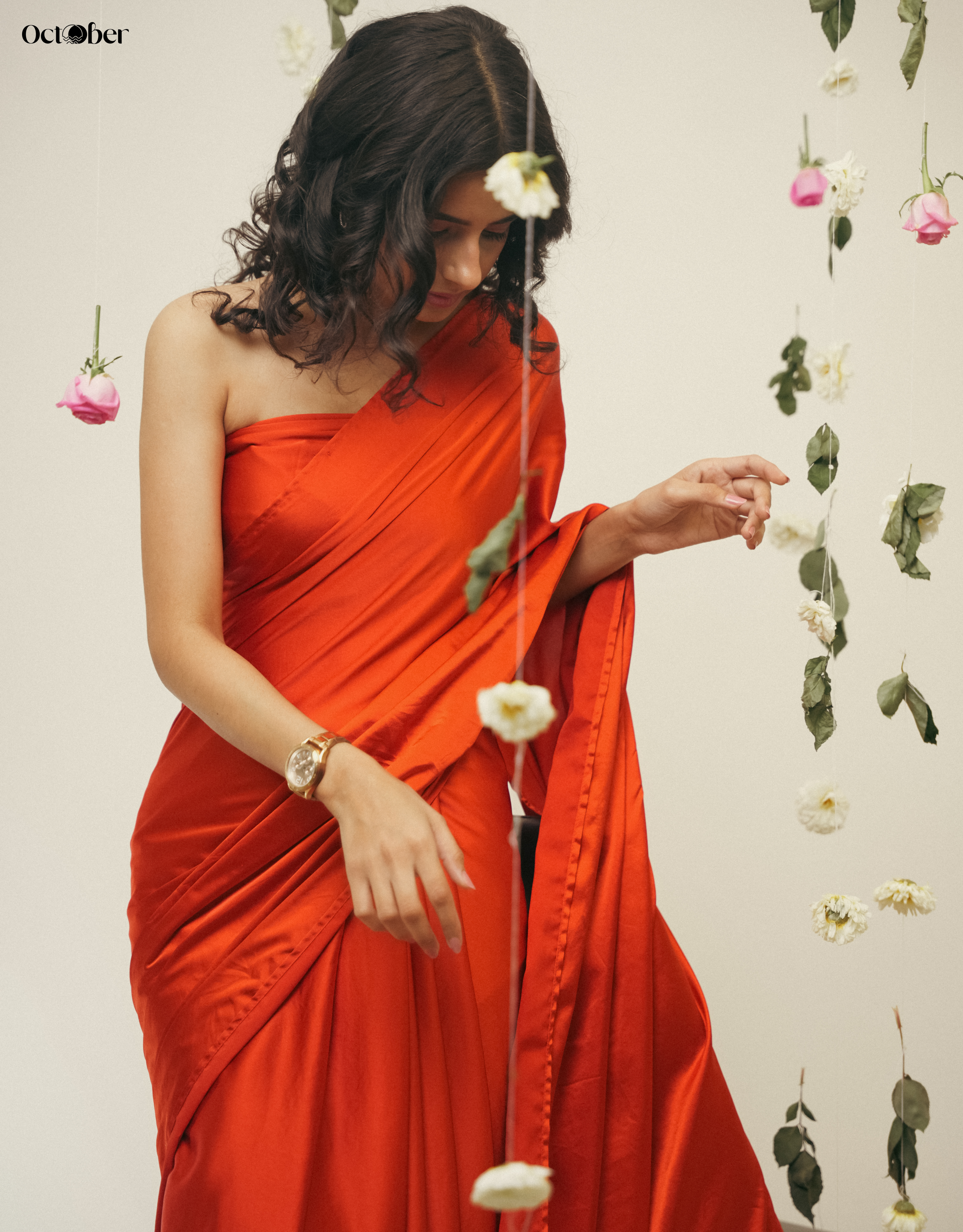 Rustic Red Satin Saree - (Dream in Satin)